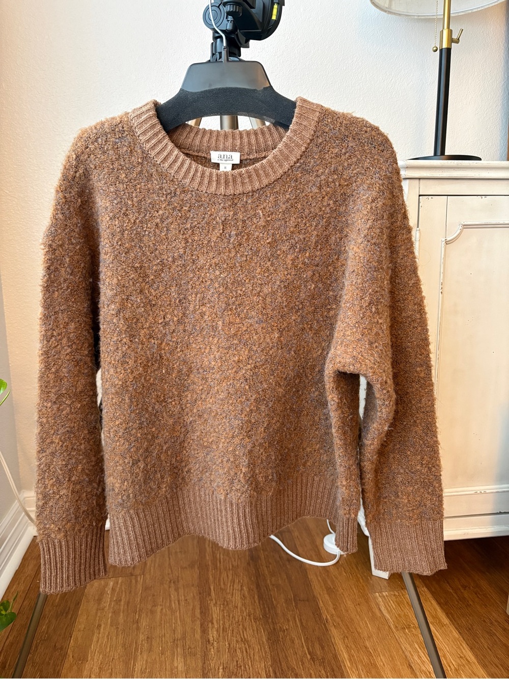 a.n.a Bouclé Crewneck Sweater - Brown